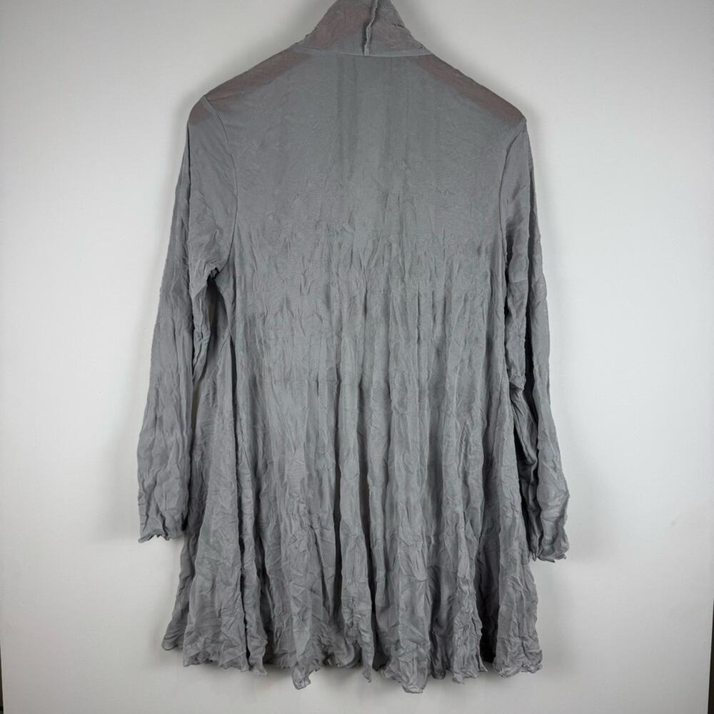 By JJ Gray/Silver Crinkled Long Lightweight Women’s Cardigan M - Picture 5 of 10